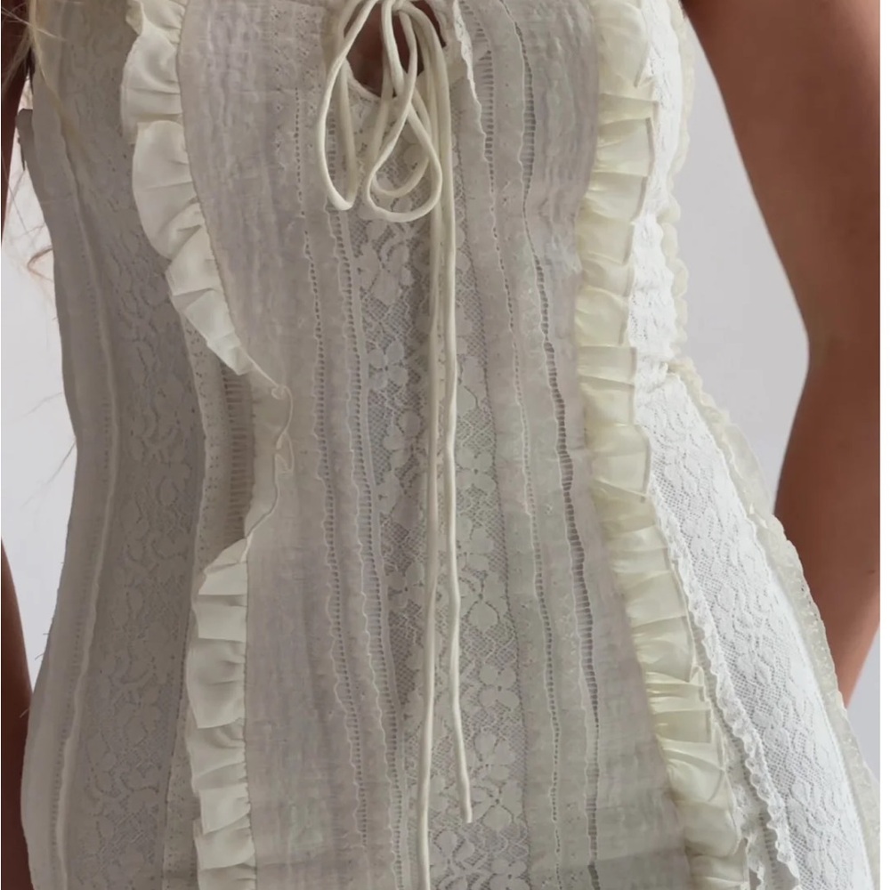 Ivory Ruffle-Trim Maxi Dress - Picture 7 of 16
